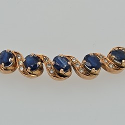 Pre Owned 9ct Sapphire and Diamond Bracelet ZB894